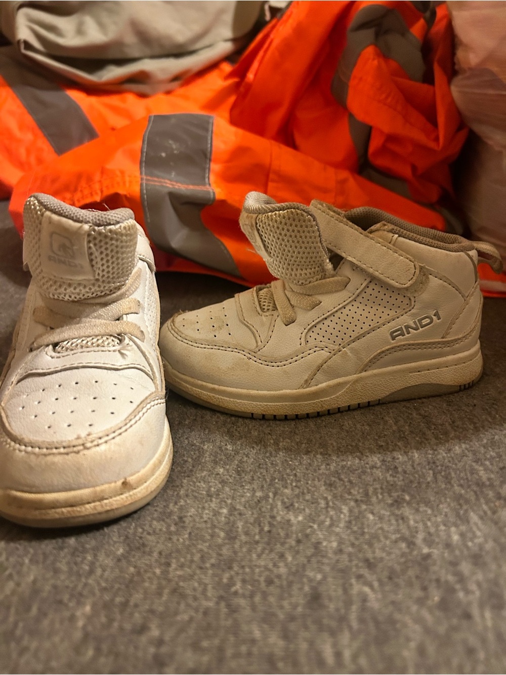 AND1 Kids Tan High-Top Sneakers with Hook-and-Loop Strap